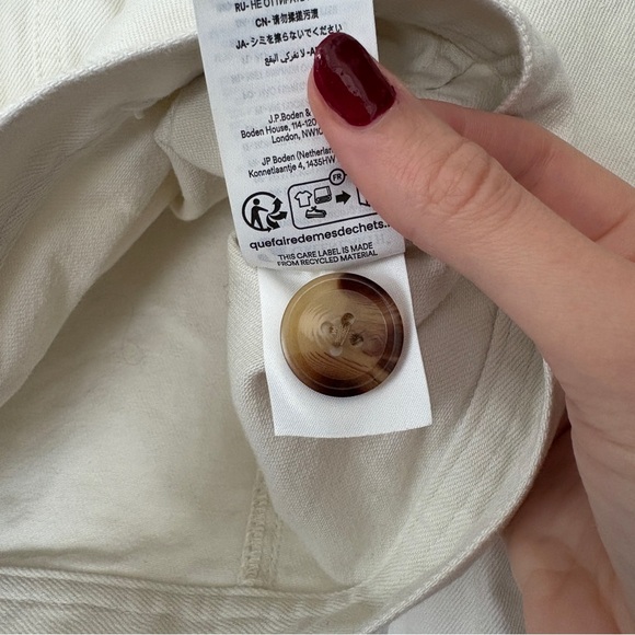 Boden White Denim Jacket Women’s Size 8 - Picture 8 of 11